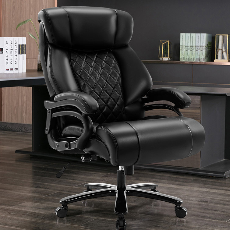 Big best sale leather armchair